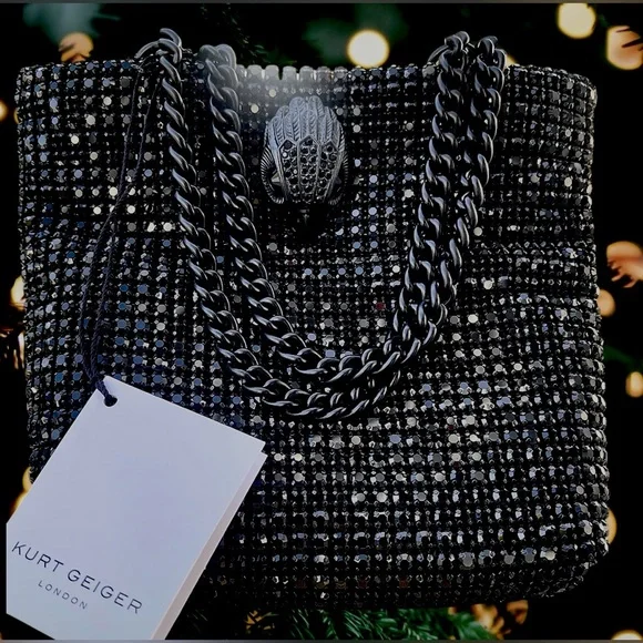 Kurt Geiger NWT Mini Party Tote/Bag All-over Crystals w/ Iconic Bird Head - Picture 9 of 15